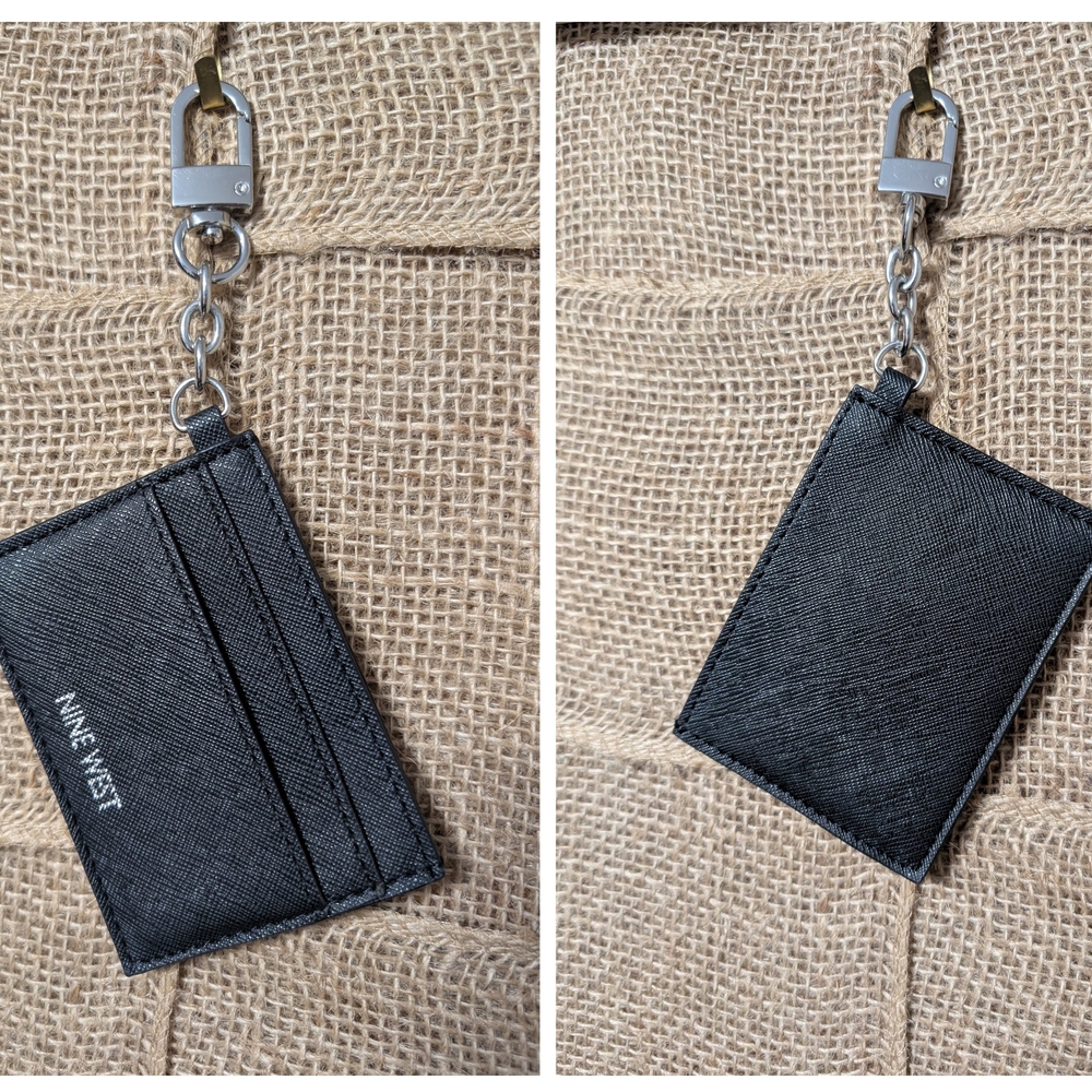 Nine West Black Card Holder Keychain